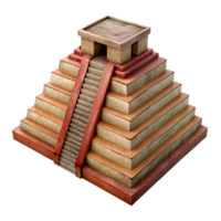 impressive abstract Mayan Pyramid Temple Top View Cutout authentic png