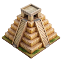 dramatic traditional Mayan Pyramid Temple Top View Cutout authentic png