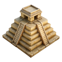 dramatic artistic Mayan Pyramid Temple Top View Cutout high quality png