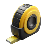 serene rustic Measuring Tape Yellow and Black Cutout on Transparent Background authentic png