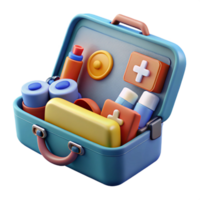 extraordinary minimalist Medical Kit Open Contents Transparent Background Cutout png