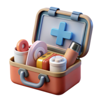 magnificent minimalist Medical Kit Open with Supplies Isolated high quality png