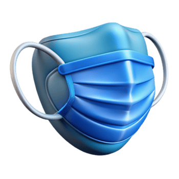 deslumbrante minimalista médico mascarar azul frente Visão transparente elemento png