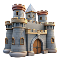 elegant abstract Medieval Castle Gatehouse Fortified Walls Transparent Background png