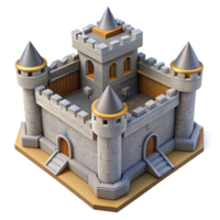 stunning classic Medieval Castle Keep High Angle View Transparent Background genuine png