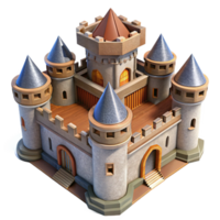 impressive modern Medieval Castle Keep High Angle View Transparent Background png
