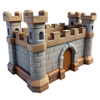 dramatic classic Medieval Fortress Wall Defensive Structure Transparent Background detailed png