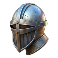 vibrant artistic Medieval Knight Helmet Side Angle Isolated high quality png