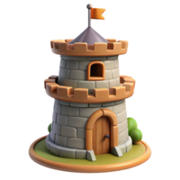 vibrant rustic Medieval Tower with Flag Transparent Background authentic png