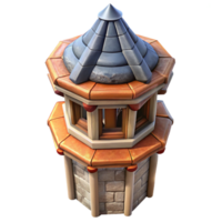 magnificent minimalist Medieval Tower Top View Transparent Background png