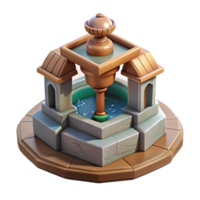 vibrant modern Medieval Town Square Fountain Transparent authentic png