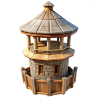 impressive abstract Medieval Watchtower High Vantage Point Transparent Background high quality png