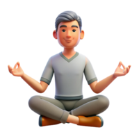 beautiful modern Meditating Man with Open Hands Element png