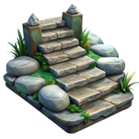 serene creative Meditation Garden Pathway Stone Steps Transparent Background authentic png