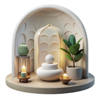 elegant rustic Meditation Room Minimalist Design Transparent Background authentic png
