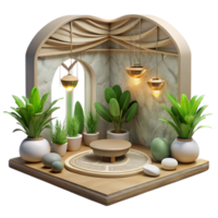 wonderful artistic Meditation Room with Plants with Transparent Background original png