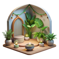 impressive contemporary Meditation Room with Plants with Transparent Background authentic png