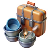 serene rustic Mess Kit Utensils Isolated professional png