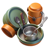 vibrant minimalist Mess Kit Utensils Isolated professional png