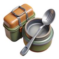 elegant modern Mess Kit with Spork Isolated authentic png