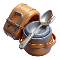 impressive abstract Mess Kit with Spork Isolated high resolution png