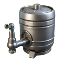serene creative Metal Beer Keg with Tap Isolated on Transparent Background original png