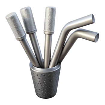 magnífico contemporâneo metal palhas com limpeza escova isolado Cortar fora profissional png