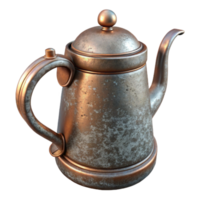 serene minimalist Metal Teapot with Spout and Handle Isolated premium png