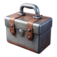 dramatic minimalist Metal Toolbox Closed with Latch Isolated Element high resolution png