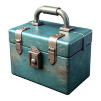 beautiful creative Metal Toolbox Closed with Latch Isolated Element authentic png