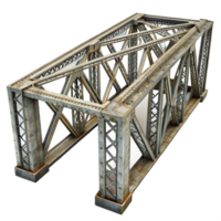magnificent rustic Metal Truss Bridge Structure Isolated Element professional png