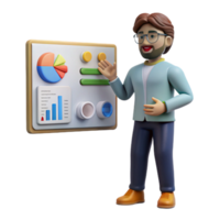elegant artistic Meteorologist Analyzing Data Chart Transparent Background original png