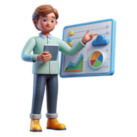 magnificent artistic Meteorologist Analyzing Data Chart Transparent Background high resolution png