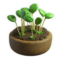 magnificent creative Microgreens Growing in Soil Close Up Transparent Background original png