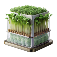 impressive artistic Microgreens Growing in Vertical System Transparent Background detailed png