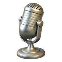 beautiful traditional Microphone Retro Style Silver Isolated on Transparent Background authentic png