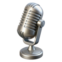 vibrant rustic Microphone Retro Style Silver Isolated on Transparent Background genuine png