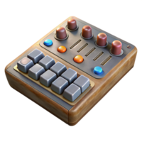 stunning classic Midi Controller Knobs and Sliders Top View Isolated professional png