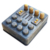 beautiful vintage Midi Controller Knobs and Sliders Top View Isolated detailed png