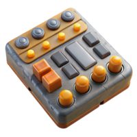 beautiful rustic Midi Controller Knobs and Sliders Top View Isolated high quality png