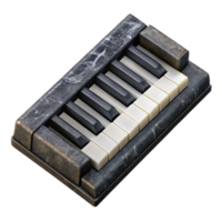 extraordinary rustic Midi Keyboard Top View Isolated high resolution png
