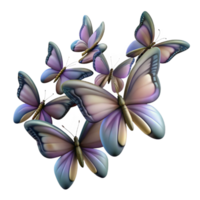wonderful classic Migrating Butterfly Swarm on White high resolution png