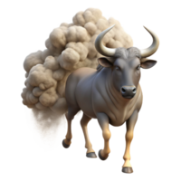 elegant contemporary Migrating Wildebeest Herd Dust Cloud Transparent Background premium png