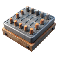 beautiful contemporary Mixing Console Faders Centered Neutral Position Transparent Background high quality png