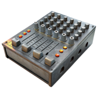 wonderful rustic Mixing Console Faders Down Low Angle Transparent Background high quality png