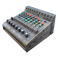 serene rustic Mixing Console Overview Wide Angle Transparent Background detailed png