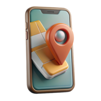 impressive artistic Mobile Phone with Map App Isolated high resolution png