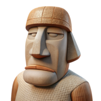 wonderful minimalist Moai Statue Front View Transparent Background high resolution png