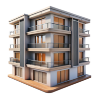 wonderful abstract Modern Apartment Building with Balcony Transparent Background original png