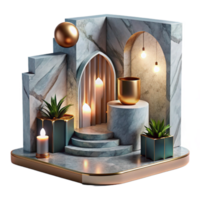 impressive modern Modern Art Installation with Lighting Effects Isolated authentic png